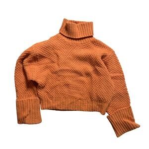 Other Stories Capsule Orange Knit Turtleneck Oversized Sleeve Sweater Size S